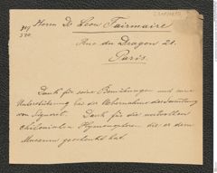 k.k. naturhistorisches Hofmuseum, Intendanzakten 1885-1896 (Hauer), Aktenzahl Z.319/1890, Seite 1